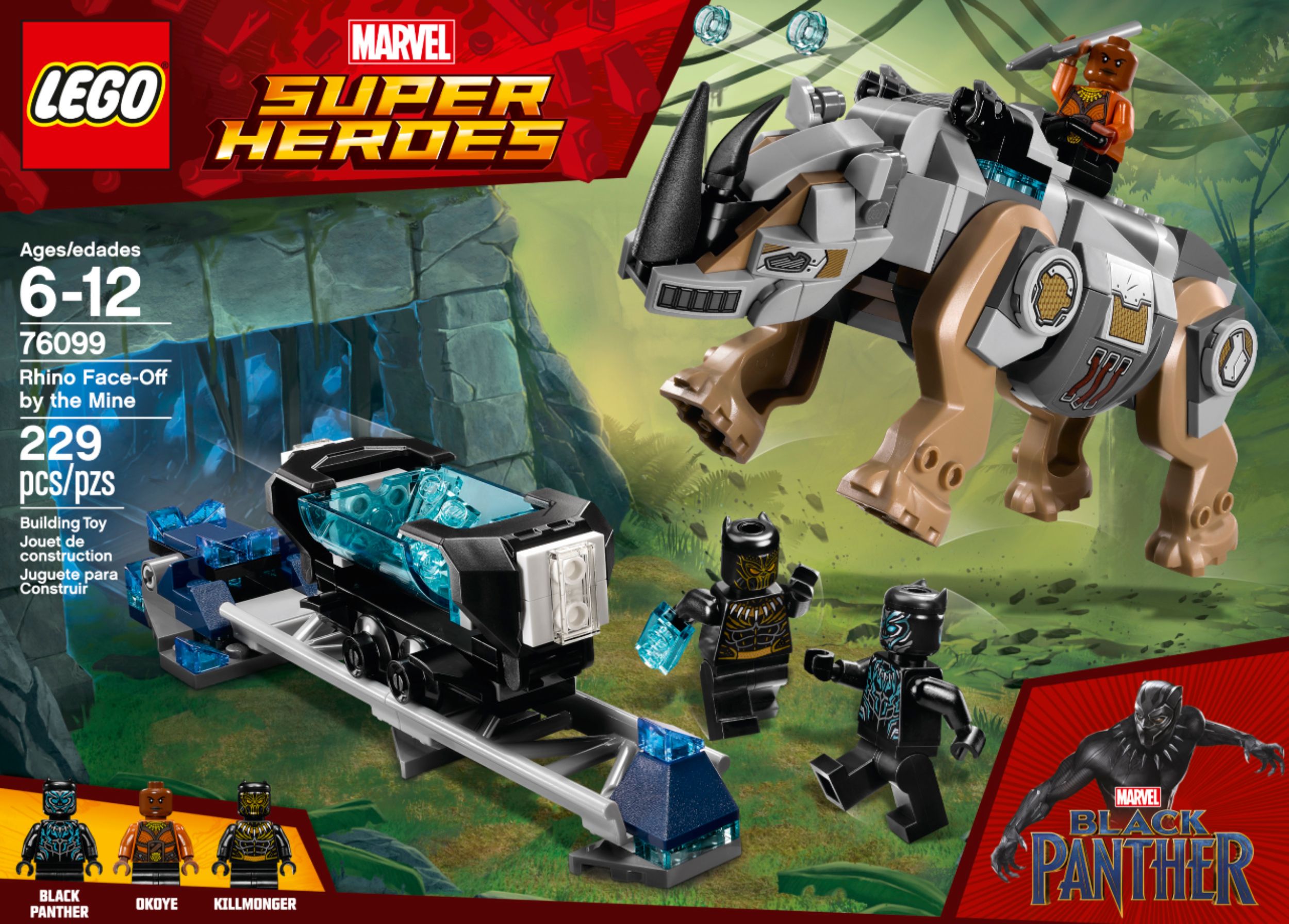 LEGO Marvel 76099 Rhino Face-Off by the Mine Black Panther New in Box 