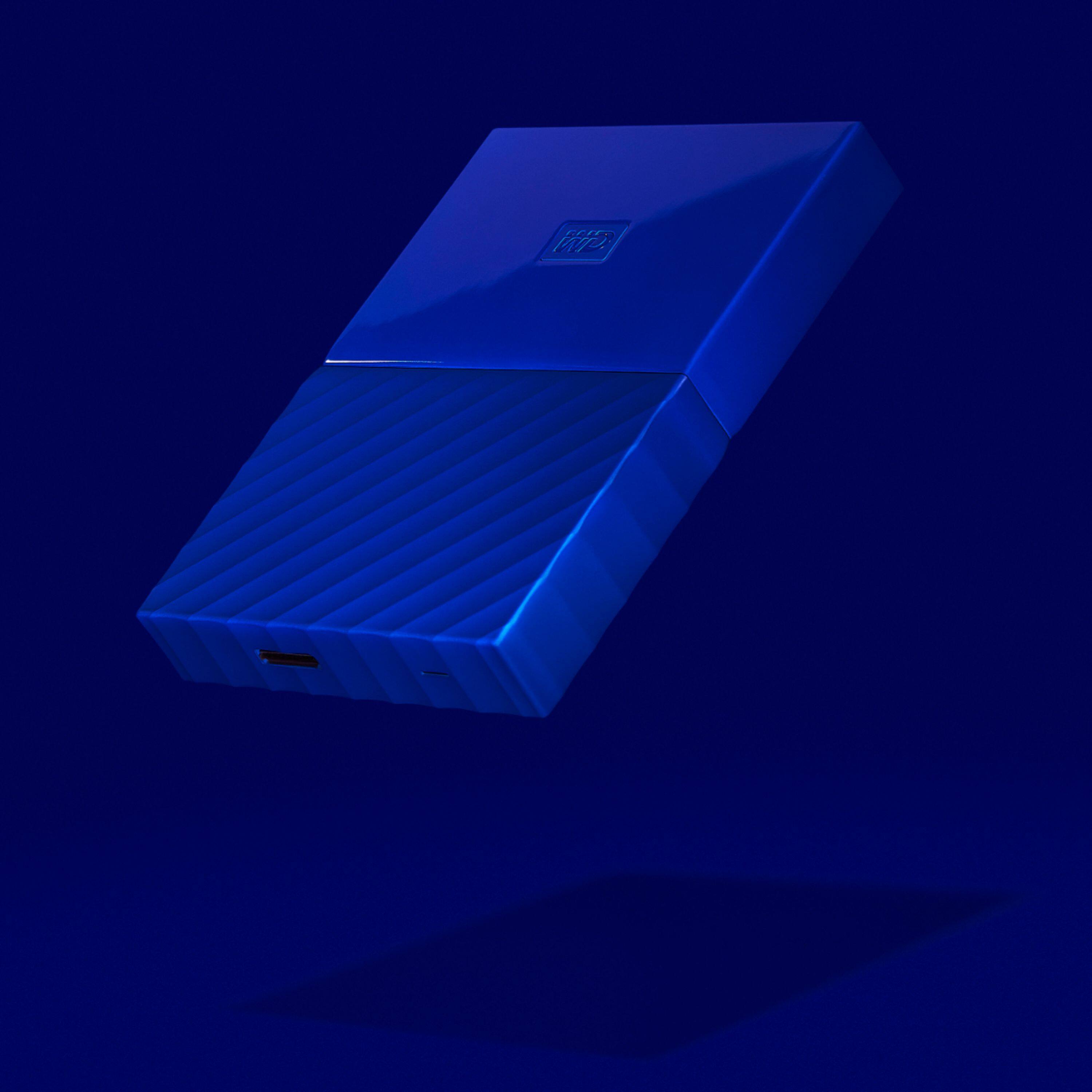 Alt View 11. WD - My Passport 2TB External USB 3.0 Portable Hard Drive with Hardware Encryption - Blue.