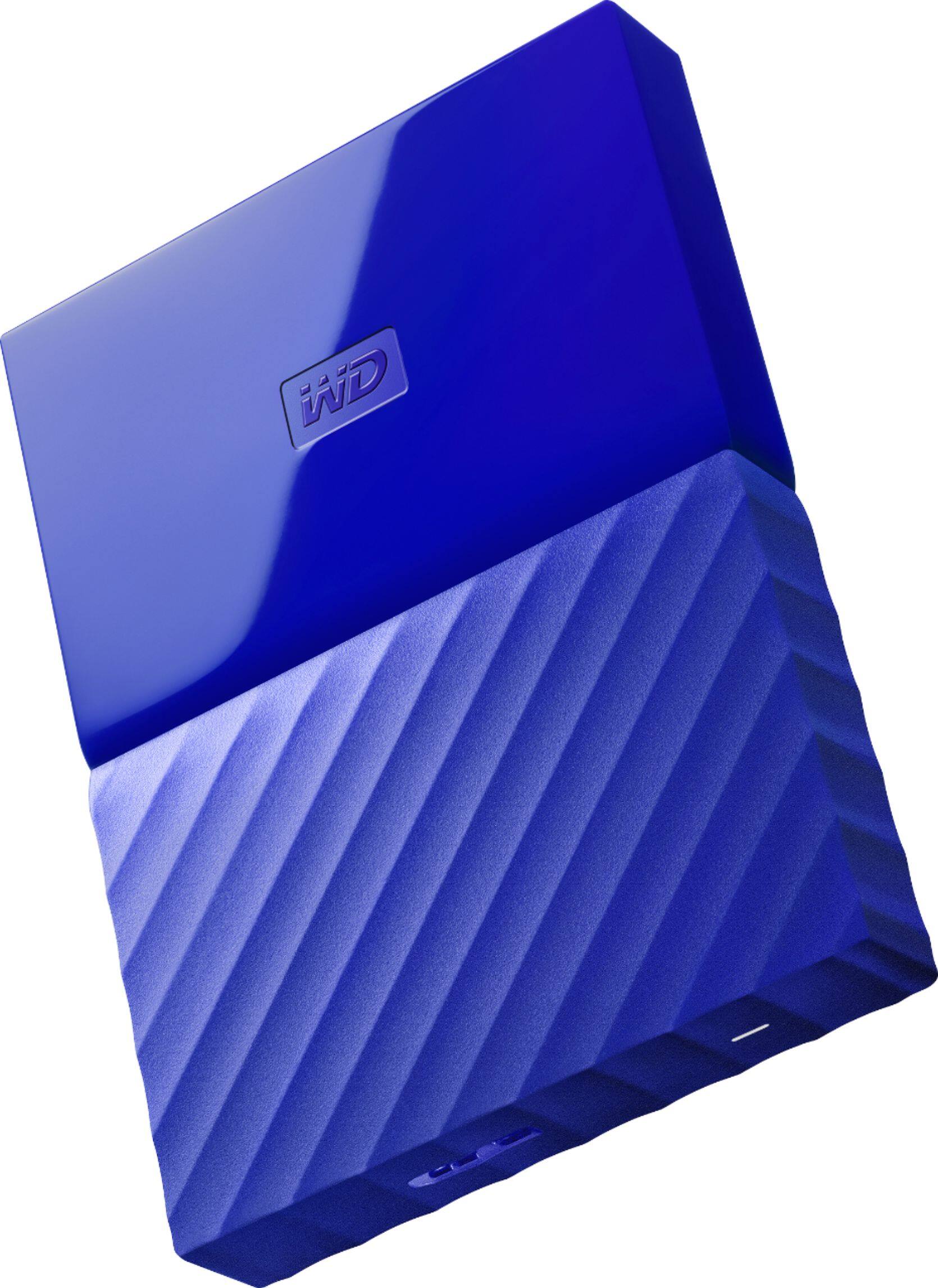 Alt View 1. WD - My Passport 2TB External USB 3.0 Portable Hard Drive with Hardware Encryption - Blue.