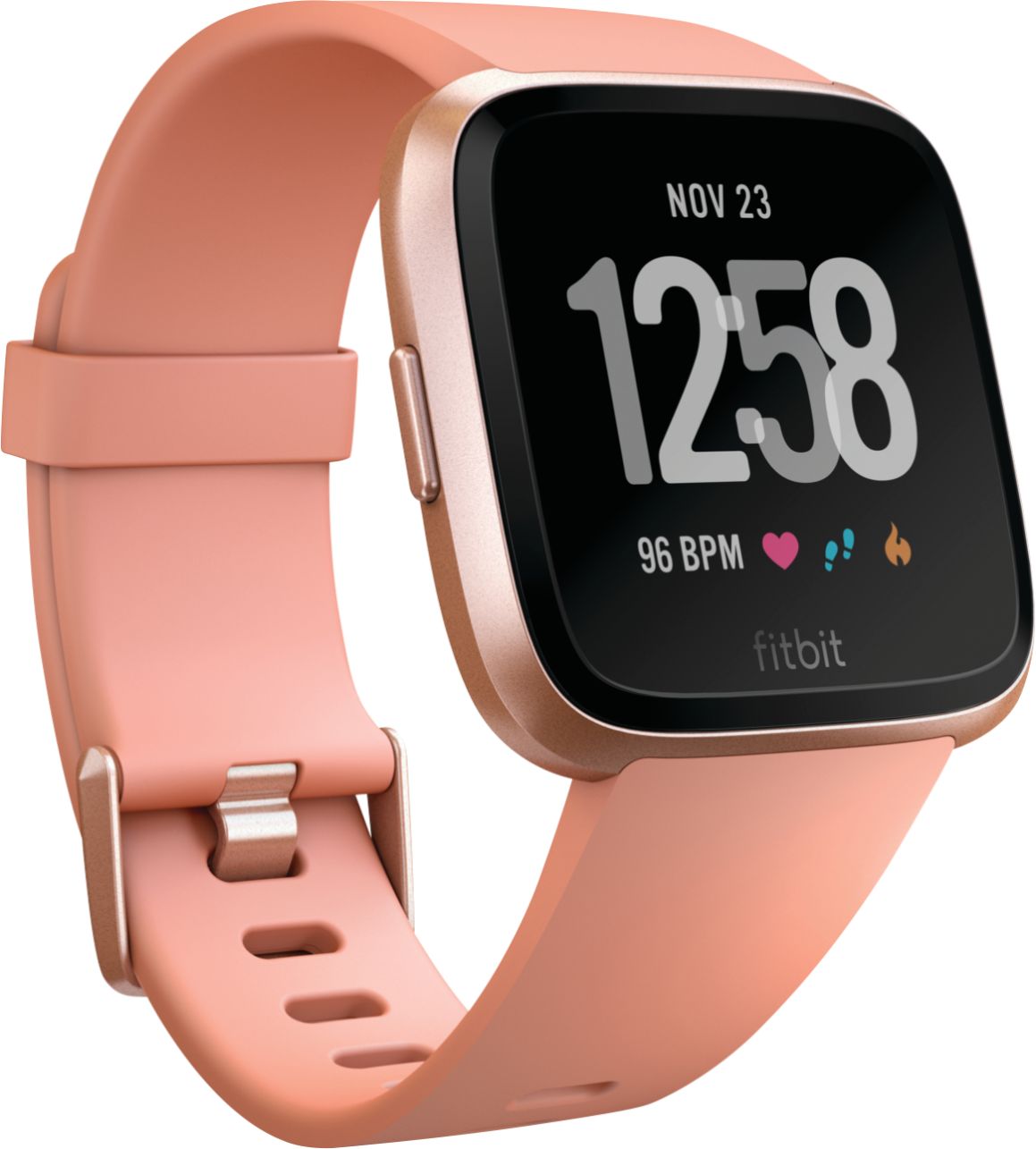 Questions and Answers: Fitbit Versa Smartwatch Peach/Rose Gold ...
