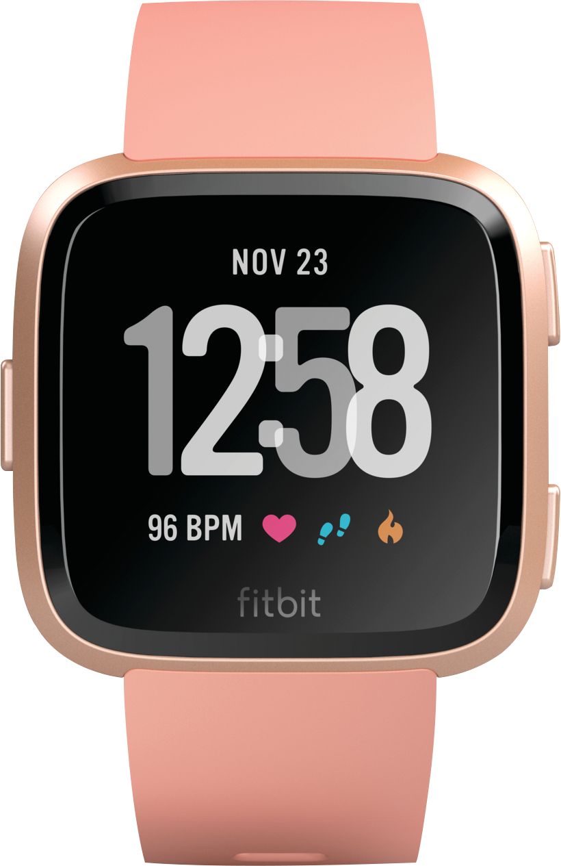Peach/Rose-Gold Aluminium FB504RGPK for sale online Fitbit Versa Fitness Smartwatch 
