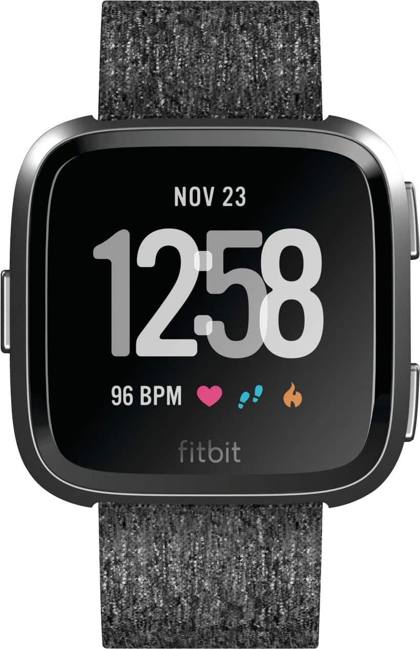Front. Fitbit - Versa Special Edition - Charcoal.