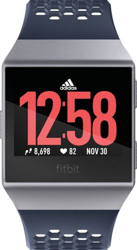 Rent to own Fitbit - Ionic Adidas Edition Smartwatch - Ink Blue/Ice Gray/Silver Gray