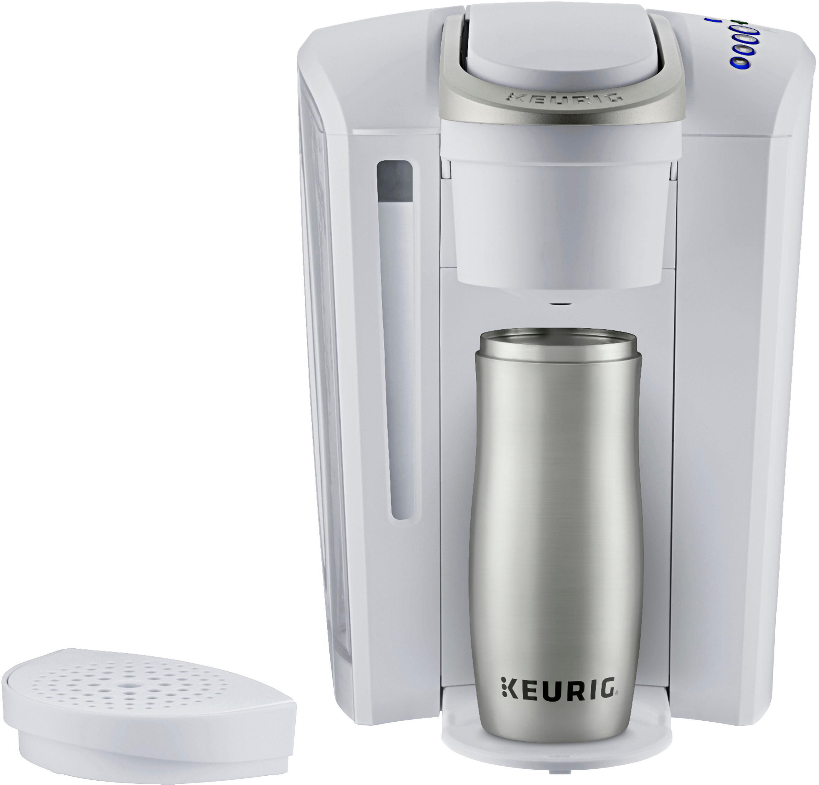 Left View: Keurig - K-Select Single-Serve K-Cup Pod Coffee Maker - Matte White