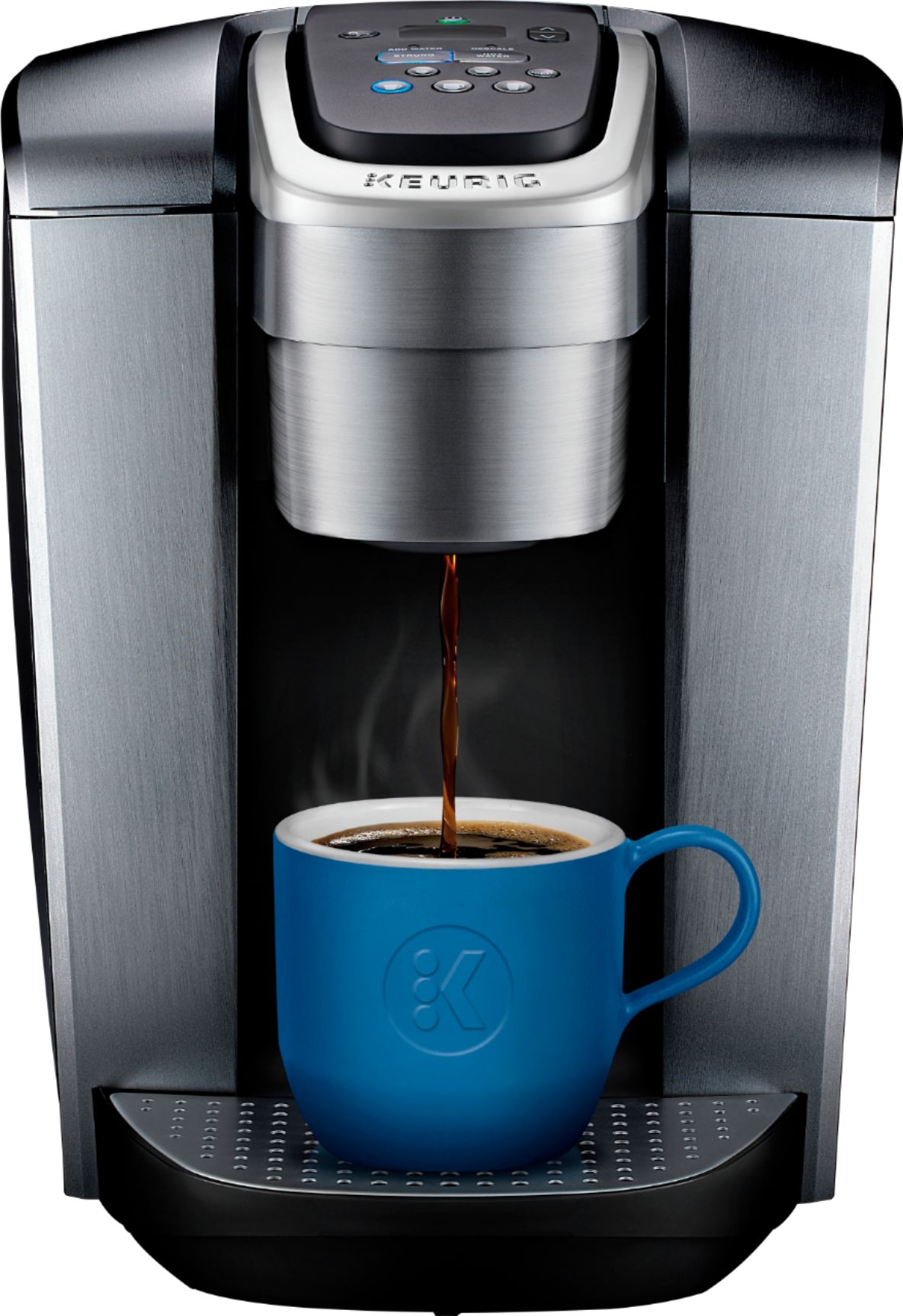 Angle View: Keurig - K-Elite Single Serve K-Cup Pod Coffee Maker - Brushed Silver
