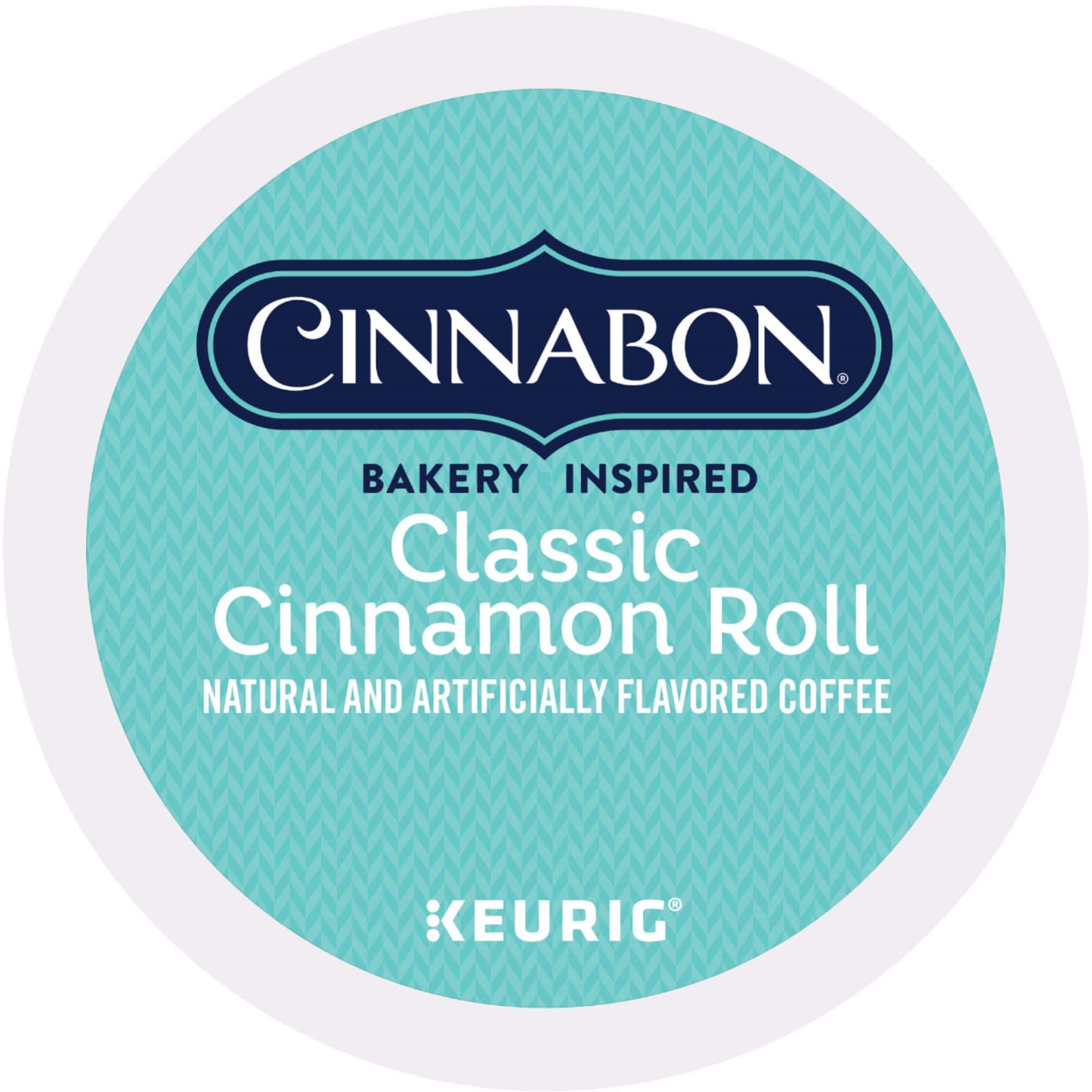 Angle. Cinnabon - Classic Cinnamon Roll K-Cup Pods (48-Pack).