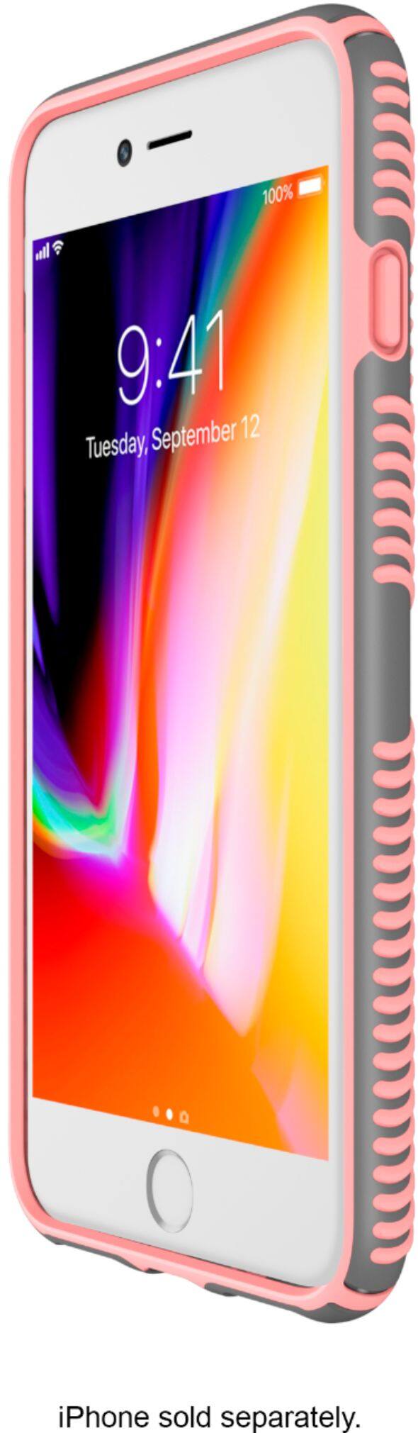 presidio grip case for apple iphone 8 plus - gunmetal gray/tart pink