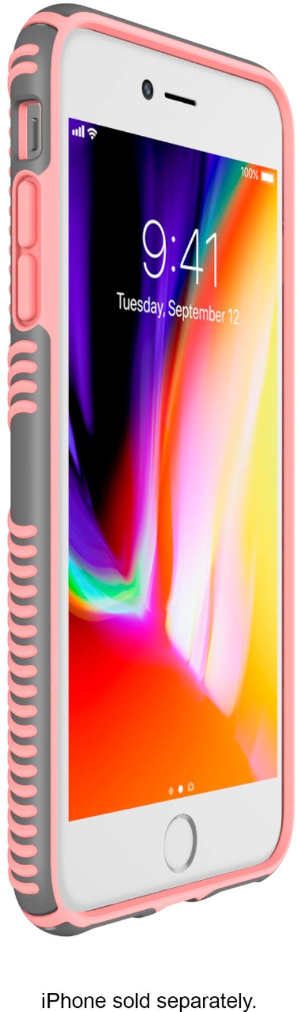 presidio grip case for apple iphone 8 plus - gunmetal gray/tart pink