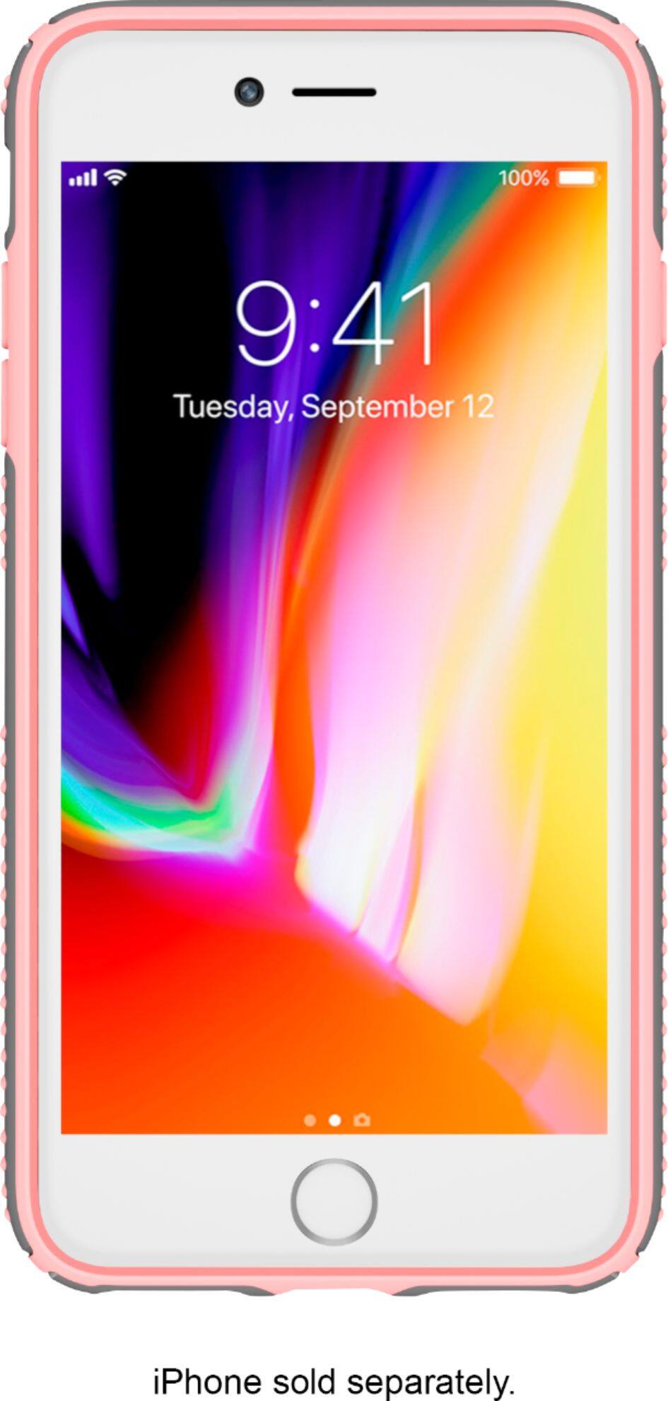 presidio grip case for apple iphone 8 plus - gunmetal gray/tart pink