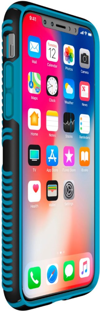 presidio grip case for apple iphone x and xs - black/neptune blue