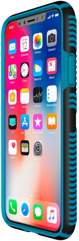 presidio grip case for apple iphone x and xs - black/neptune blue