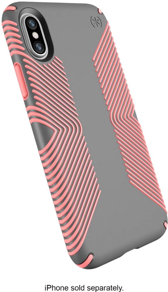 presidio grip case for apple iphone x and xs - gunmetal gray/tart pink