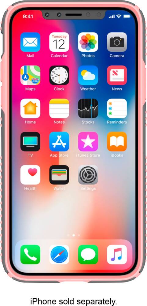 presidio grip case for apple iphone x and xs - gunmetal gray/tart pink presidio grip case for apple iphone x and xs - gunmetal gray/tart pink