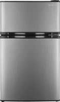 Insignia™ - 3.0 Cu. Ft. Mini Fridge with Top Freezer and Energy Star Certification - Stainless Steel - Front_Zoom