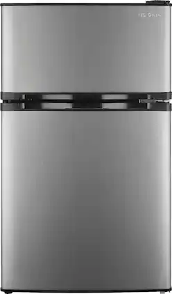 Insignia™ - 3.0 Cu. Ft. Mini Fridge with Top Freezer and ENERGY STAR Certification - Stainless Steel
