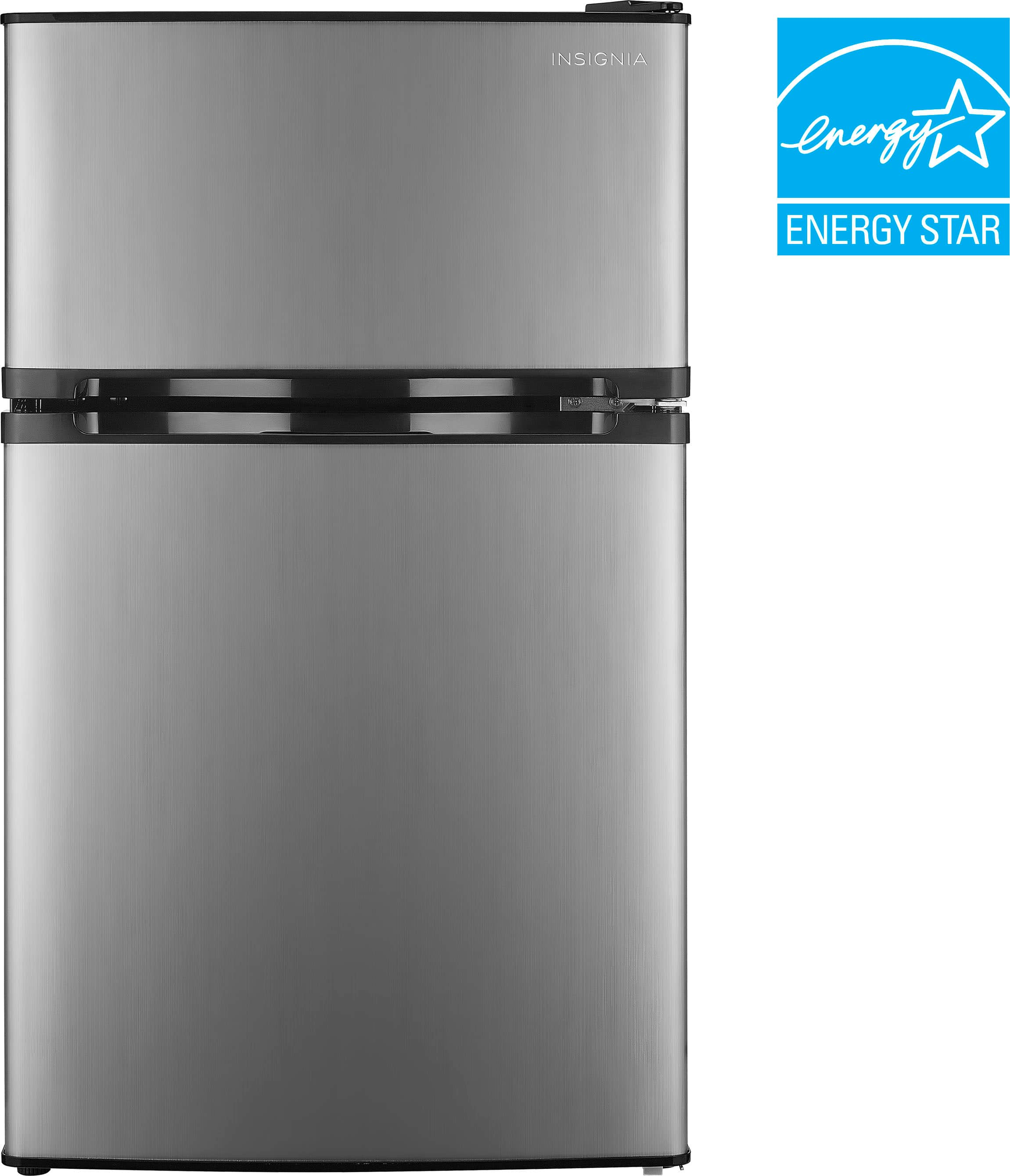 Insignia – 3.0 Cu. Ft. Mini Fridge with Top Freezer – Stainless Steel Sansujyuku sansujyuku.com