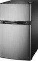 Left Zoom. Insignia™ - 3.0 Cu. Ft. Mini Fridge with Top Freezer - Stainless steel.