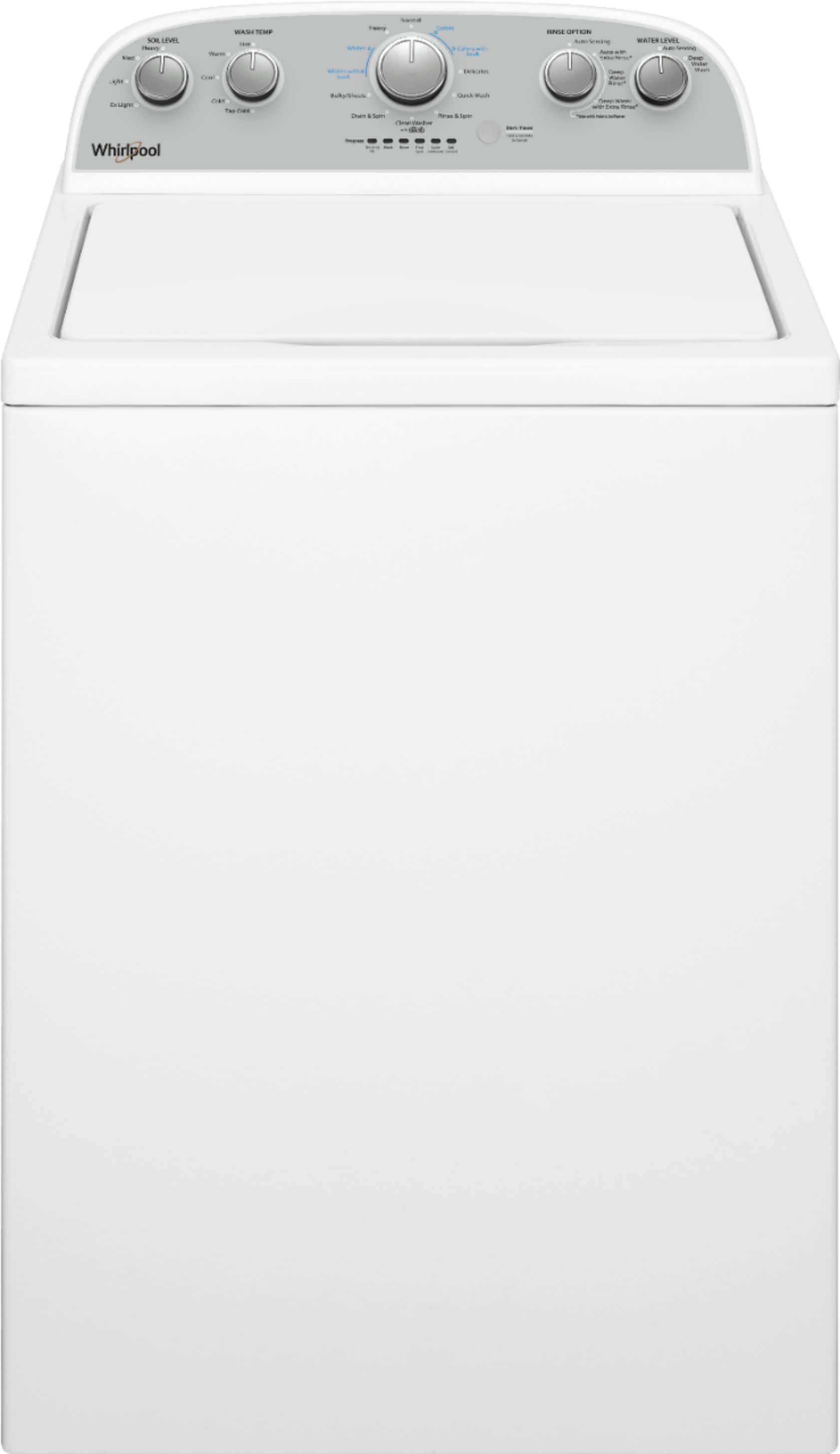 Whirlpool - 3.8 Cu. Ft. High Efficiency Top Load Washer with 360 Wash Agitator - White - Front_Zoom