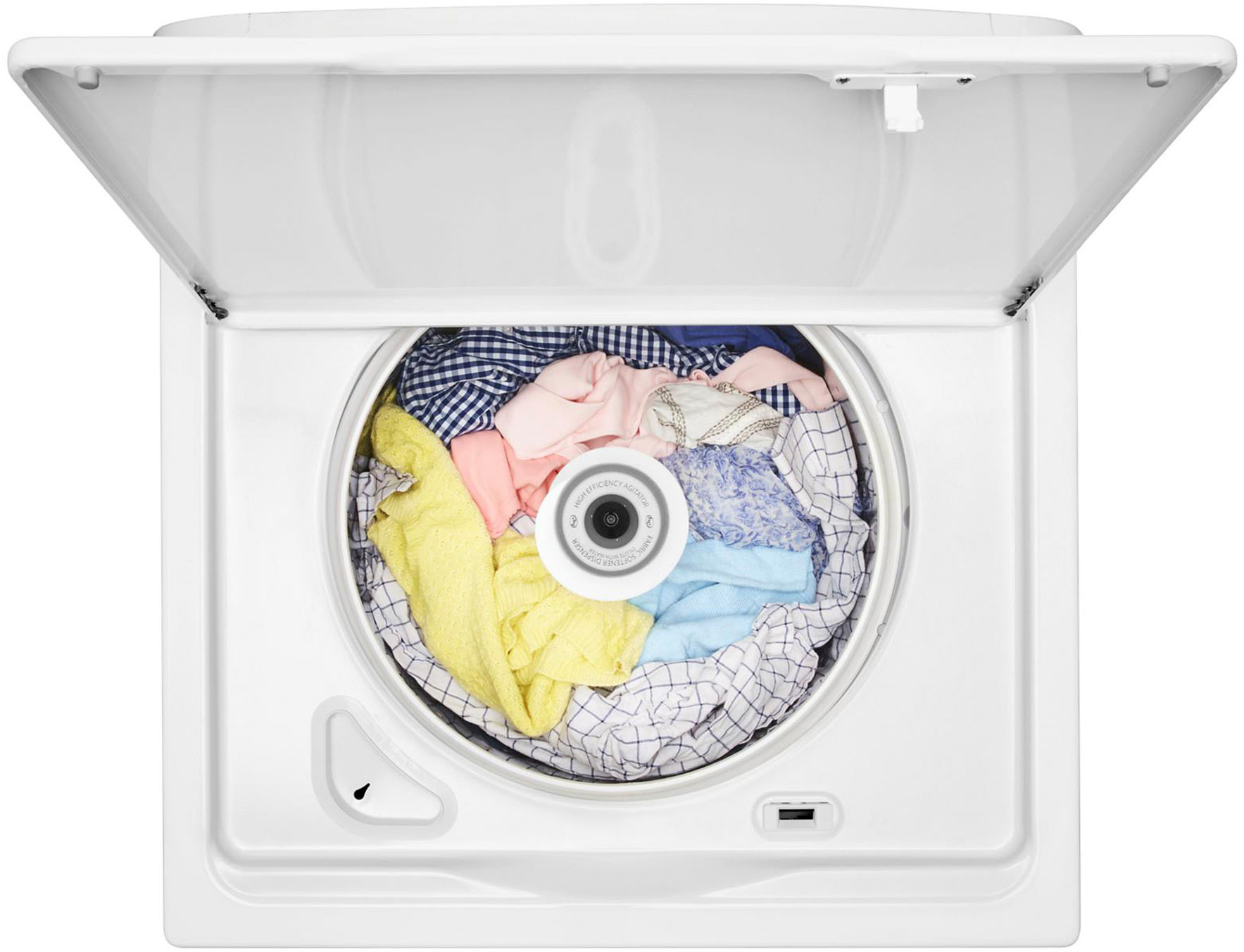 Left View: Whirlpool - 3.8 Cu. Ft. High Efficiency Top Load Washer with 360 Wash Agitator - White
