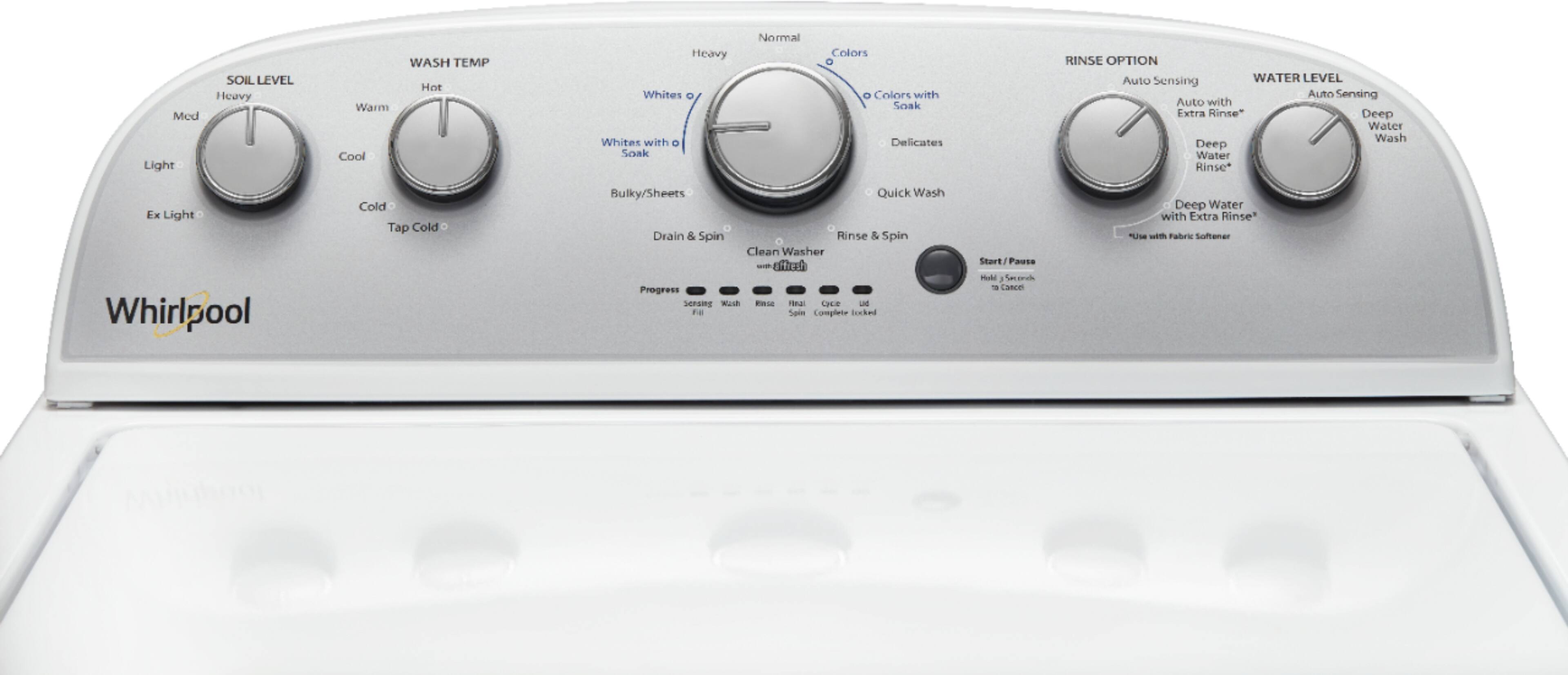Left. Whirlpool - 3.9 Cu. Ft. Top Load Washer with Water Level Selection - White.