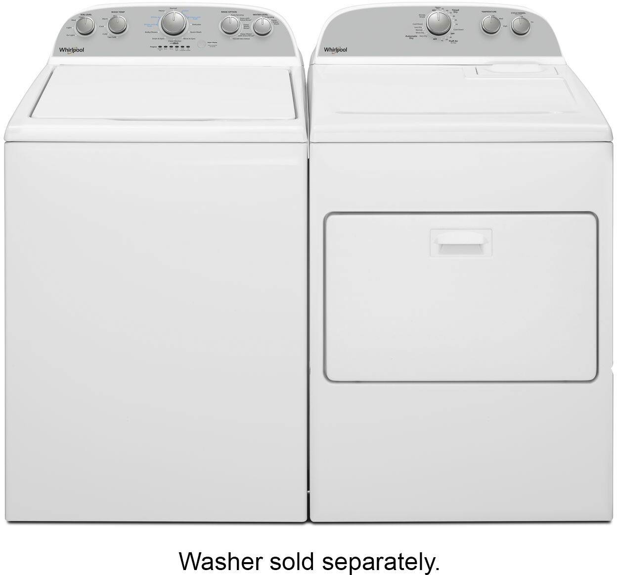 Alt View 17. Whirlpool - 7 Cu. Ft. Electric Dryer with AutoDry Drying System - White.