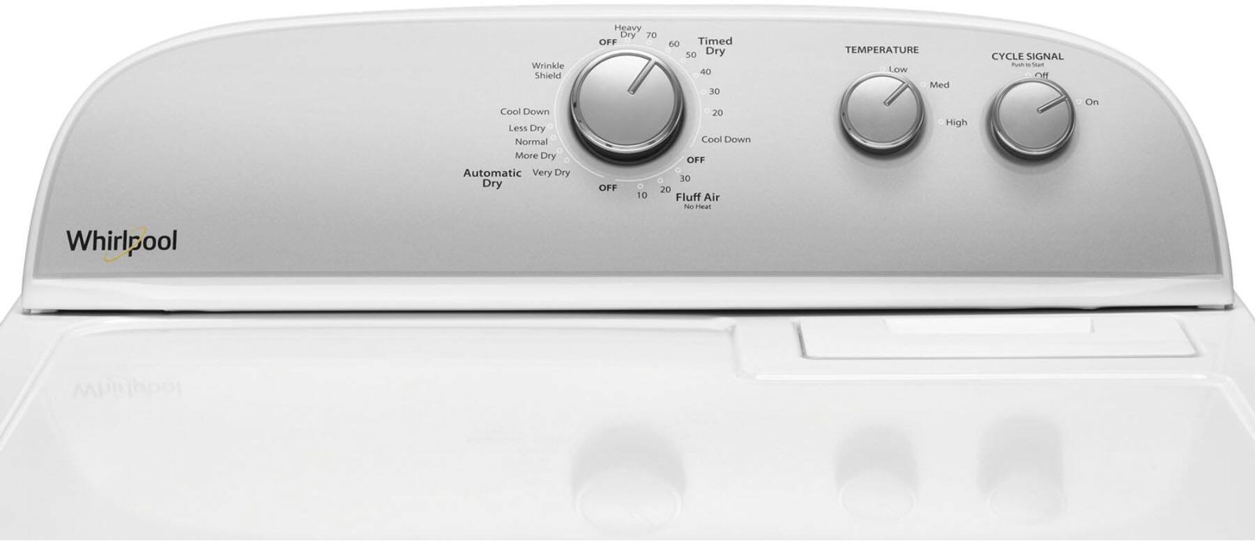 Alt View 3. Whirlpool - 7 Cu. Ft. Electric Dryer with AutoDry Drying System - White.