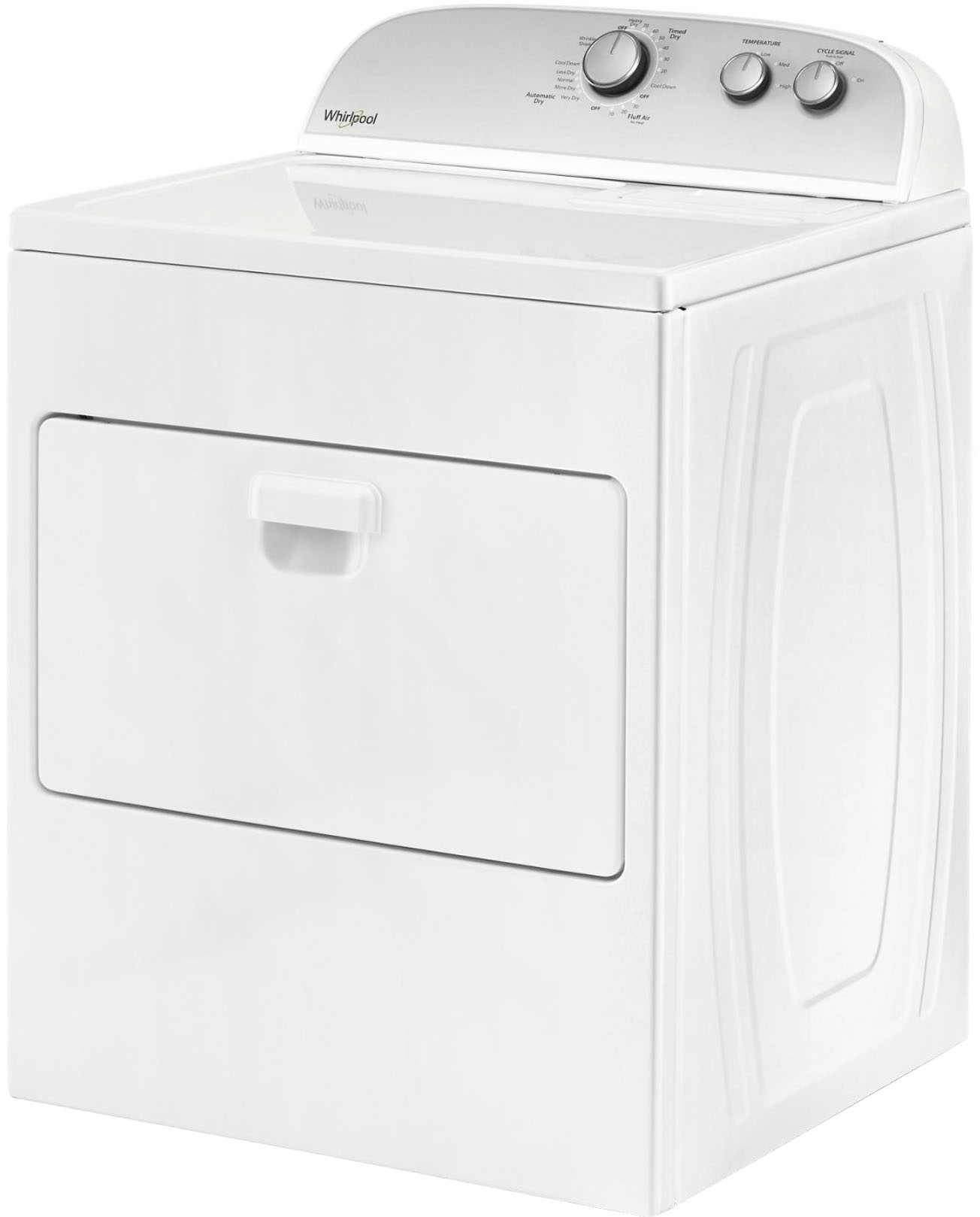 Angle View: Whirlpool - 7 Cu. Ft. Electric Dryer with AutoDry Drying System - White