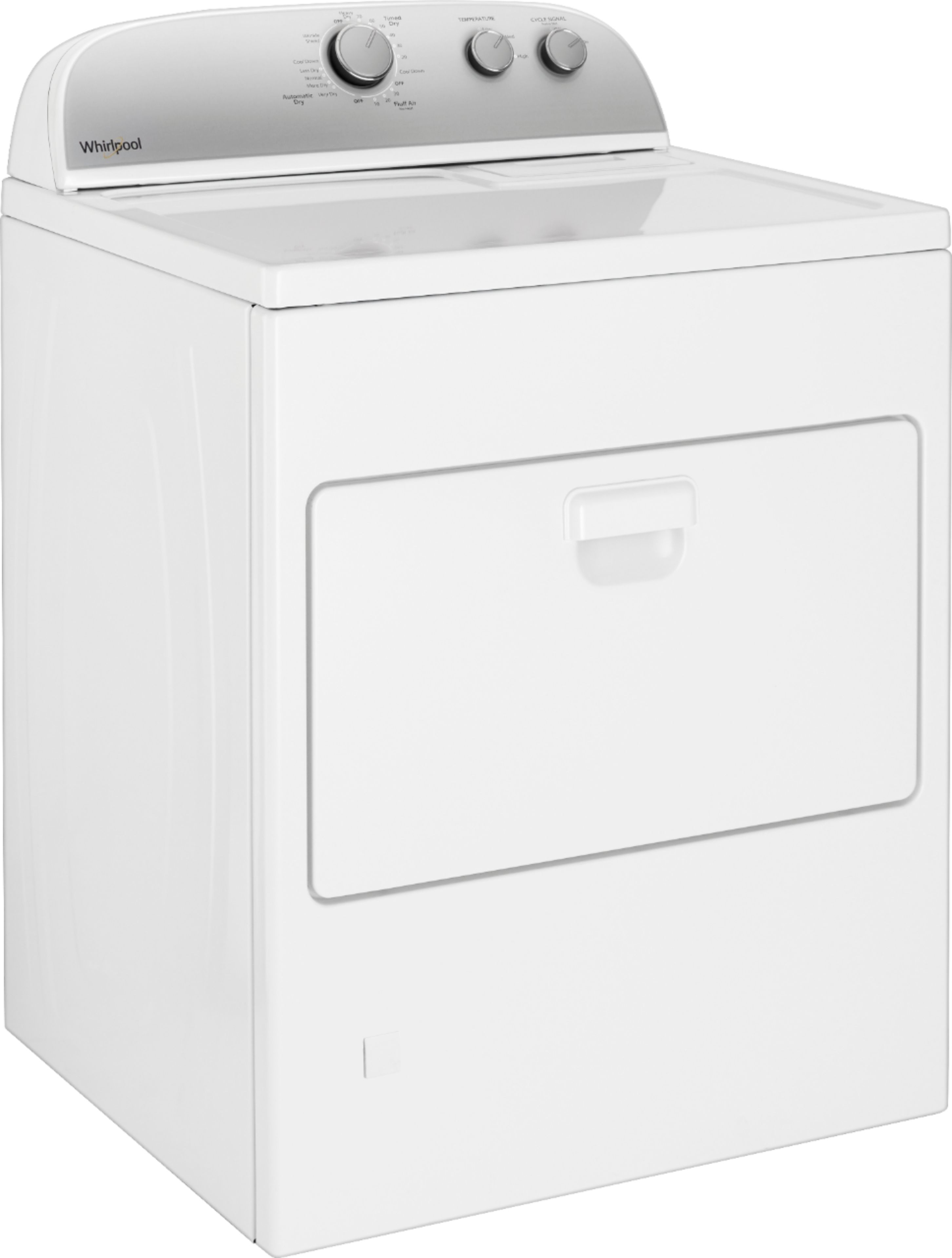 Angle View: Whirlpool - 6.7 Cu. Ft. Electric Dryer with Porcelain-Enamel Top - White