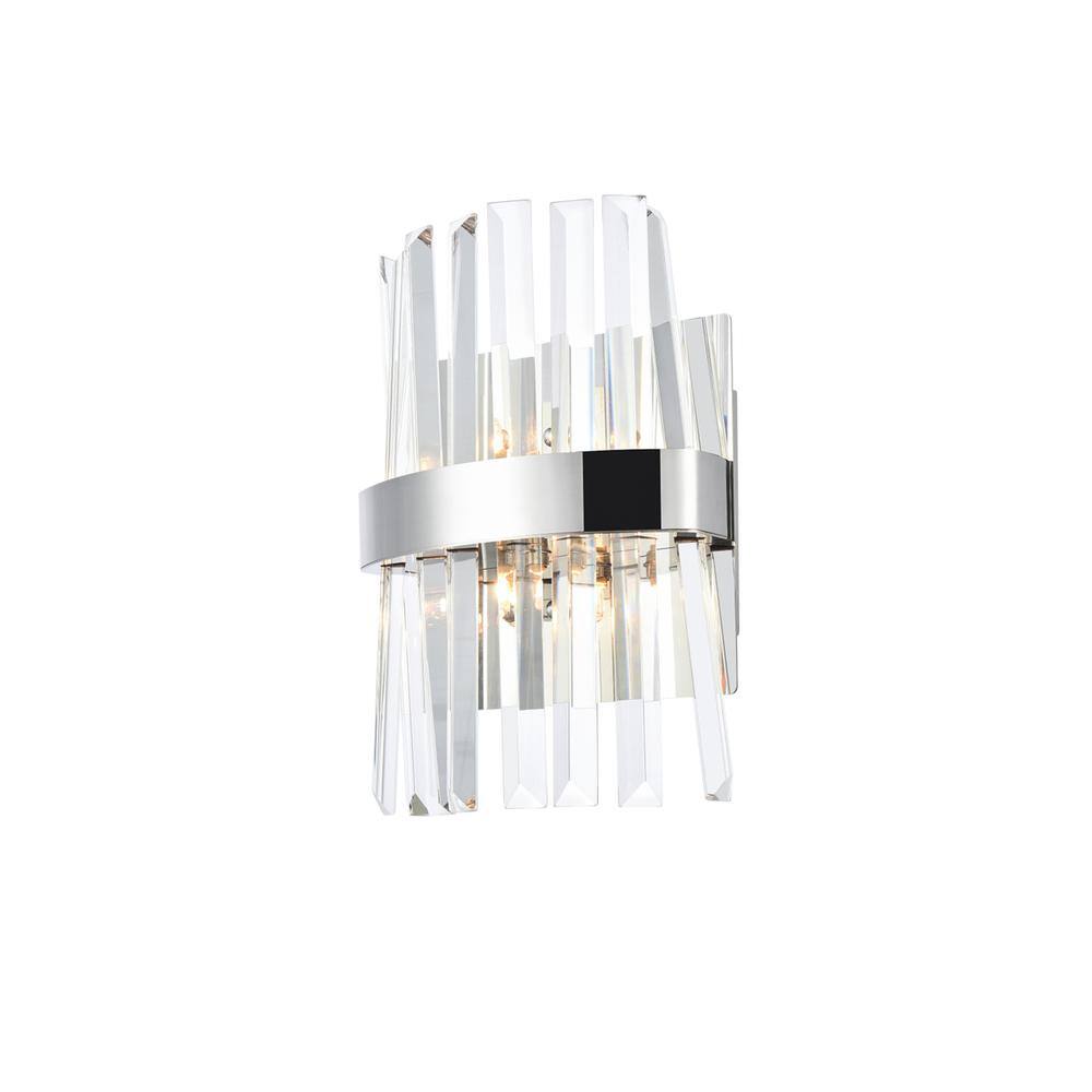 Alt View 2. Elegant Lighting - Serephina 8 inch crystal bath sconce in chrome - Chrome.