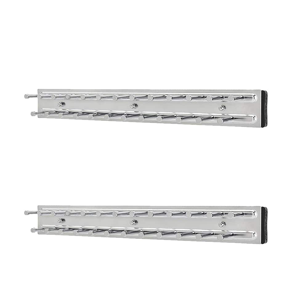 Rev-A-Shelf - TRC-14CR 14-Inch Side Mount Extending Tie Rack, (2 Pack) - Chrome