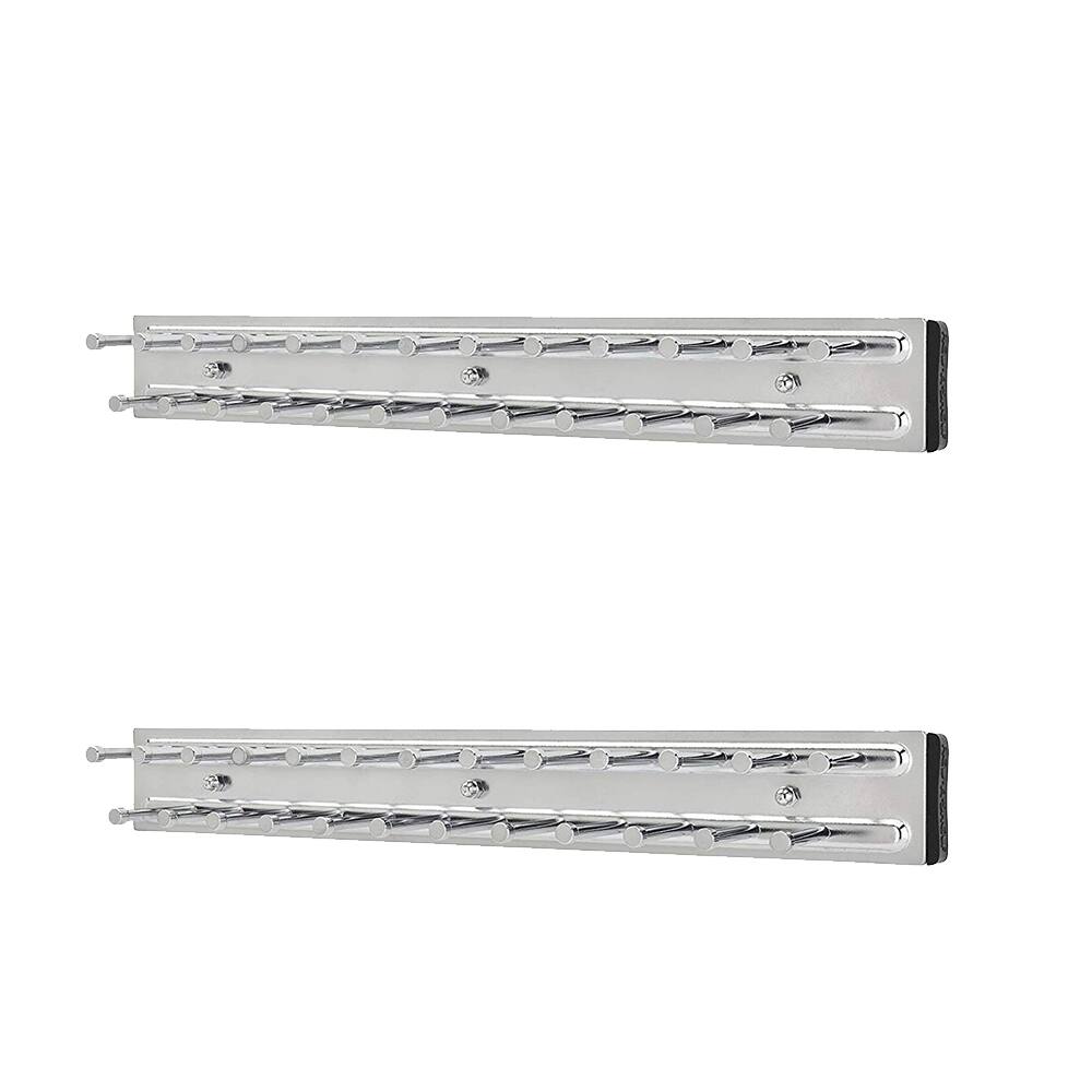 Front. Rev-A-Shelf - Rev-A-Shelf TRC-14CR 14-Inch Side Mount Extending Tie Rack, Chrome (2 Pack) - Chrome.