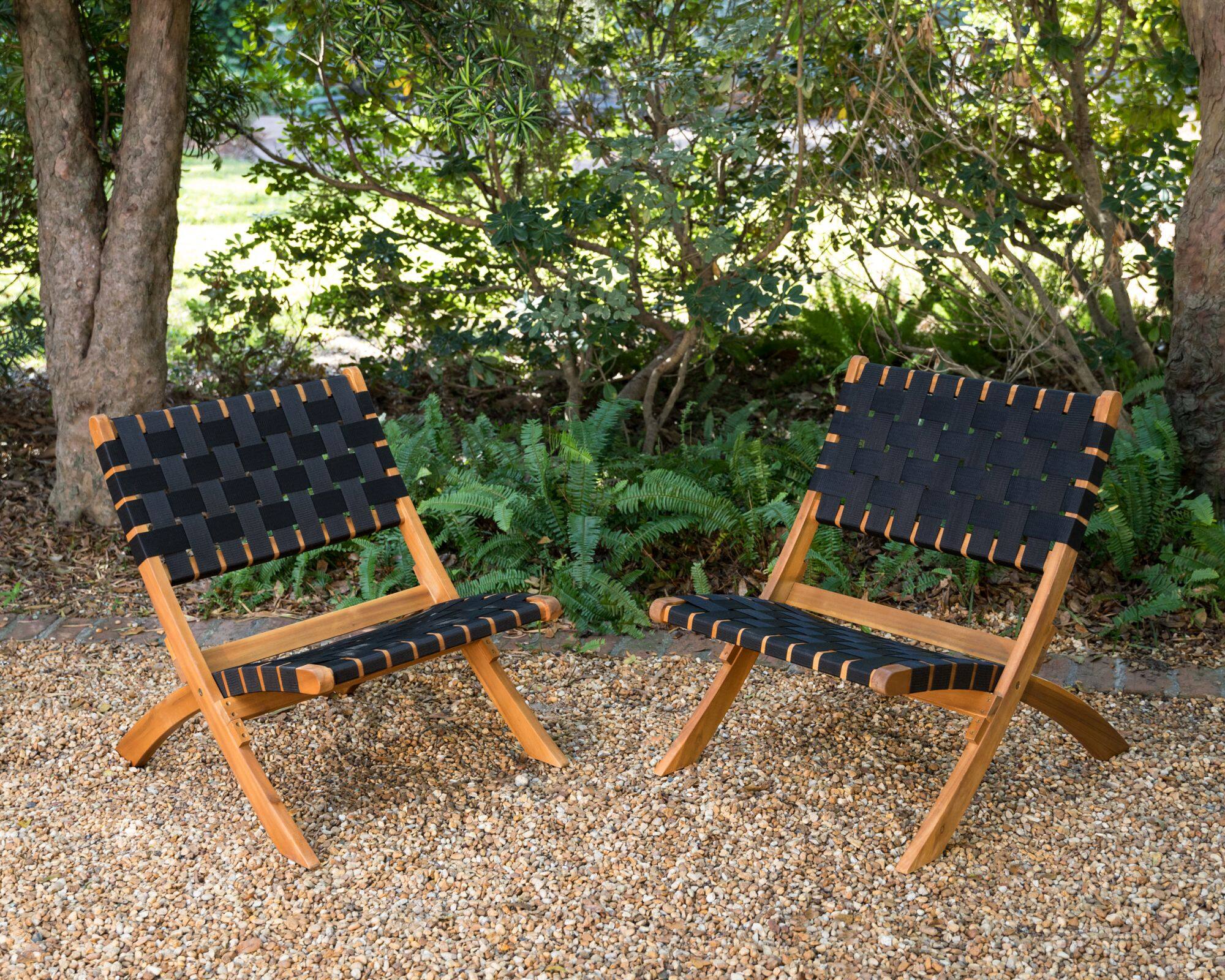 Alt View 21. Patio Sense - Sava Folding Outdoor Chair, Black - Black.