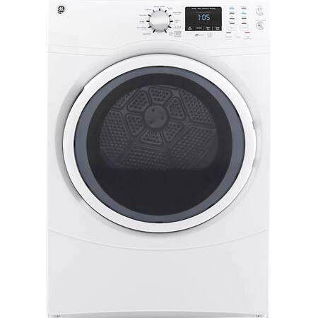 GE - 7.5 Cu. Ft. 10-Cycle Electric Dryer - White On White
