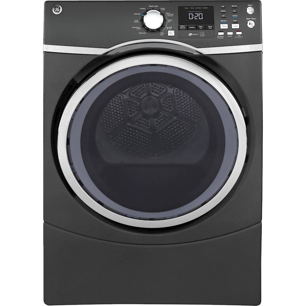 Front. GE - 7.5 Cu. Ft. 13-Cycle Electric Dryer with Steam.