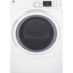 GE - 7.5 Cu. Ft. 13-Cycle Gas Dryer with Steam - White on White - Front_Zoom
