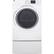 Alt View 2. GE - 7.5 Cu. Ft. 13-Cycle Gas Dryer with Steam - White on White.