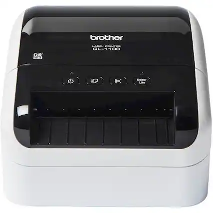 Front. Brother - QL-1100 Wide Format, Postage and Barcode Professional Label Printer - White/Black.