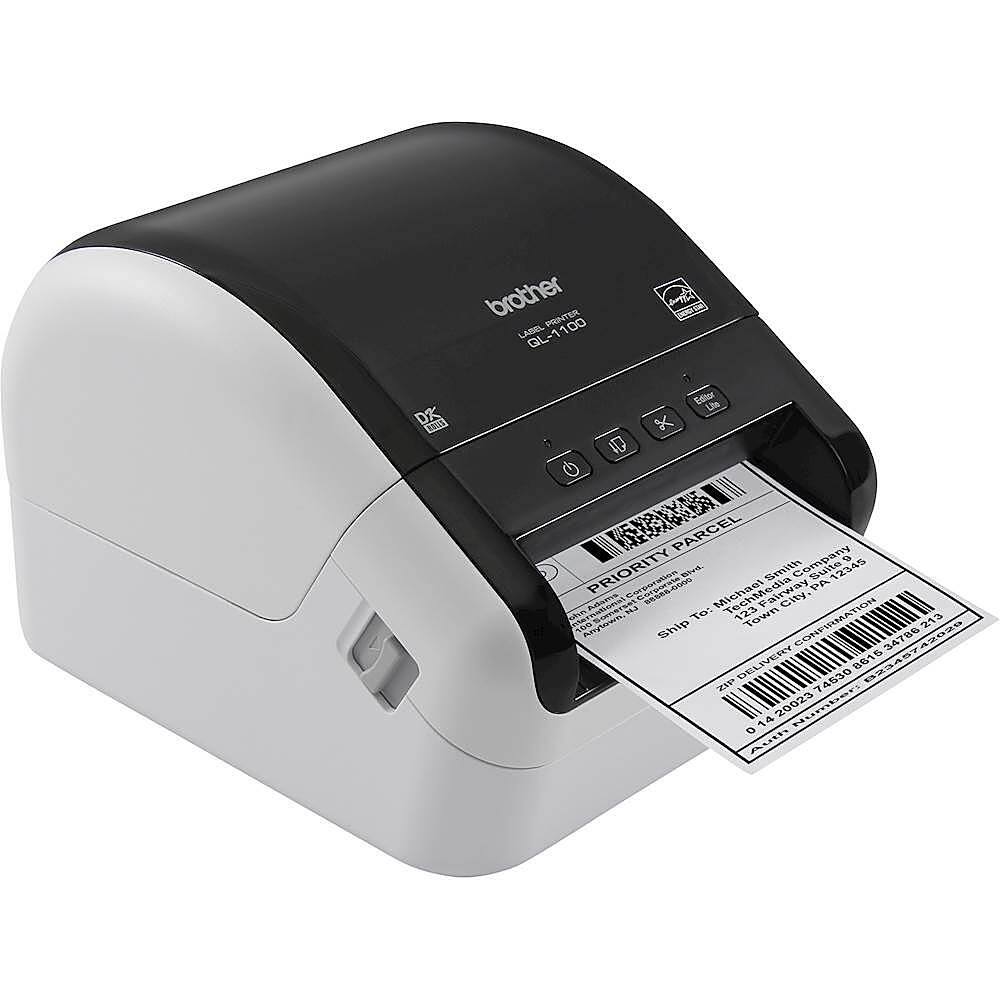 Alt View 12. Brother - QL-1100 Wide Format, Postage and Barcode Professional Label Printer - White/Black.