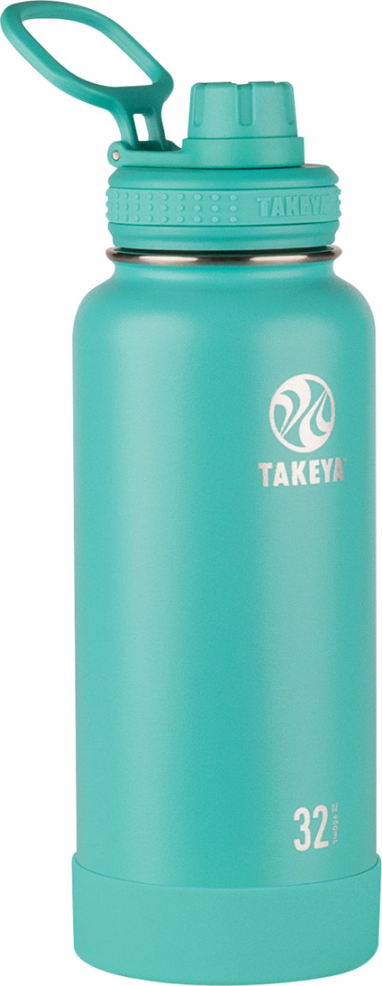 Angle View: Takeya - Actives 32-Oz. Insulated Stainless Steel Water Bottle with Spout Lid - Teal