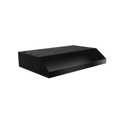 Left. Broan - Glacier 24" Convertible Range Hood - Black.