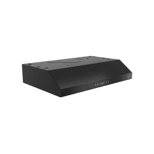 Left. Broan - Glacier 30" Convertible Range Hood - Black.