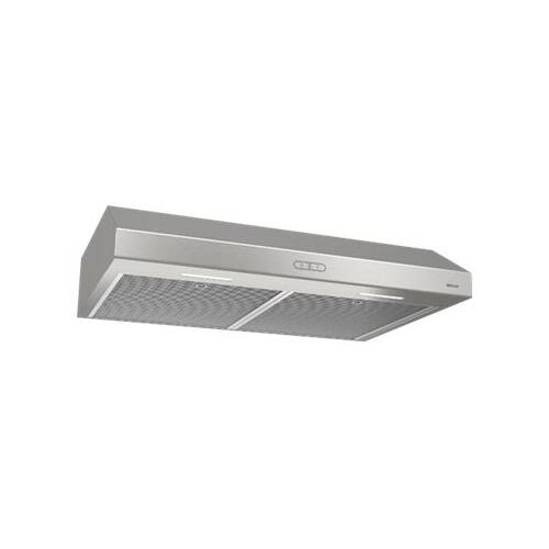 Left. Broan - Glacier 36" Convertible Range Hood - Stainless Steel.