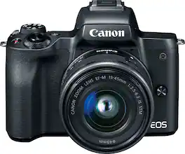 Canon - EOS M50 Mirrorless Camera with EF-M 15-45mm f/3.5-6.3 IS STM Zoom Lens - Black