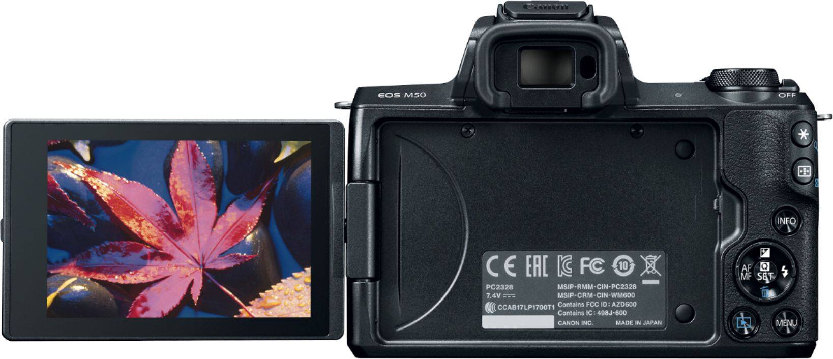 Alt View 11. Canon - EOS M50 Mirrorless Camera with EF-M 15-45mm f/3.5-6.3 IS STM Zoom Lens - Black.