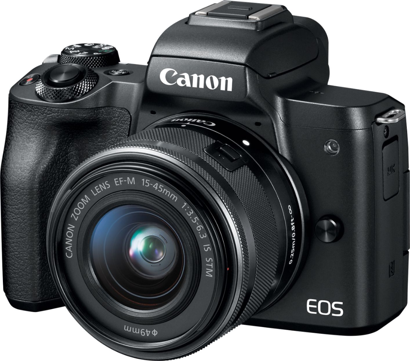Left View: Canon - EOS M50 Mirrorless 4k Video Camera (Body Only) - Black