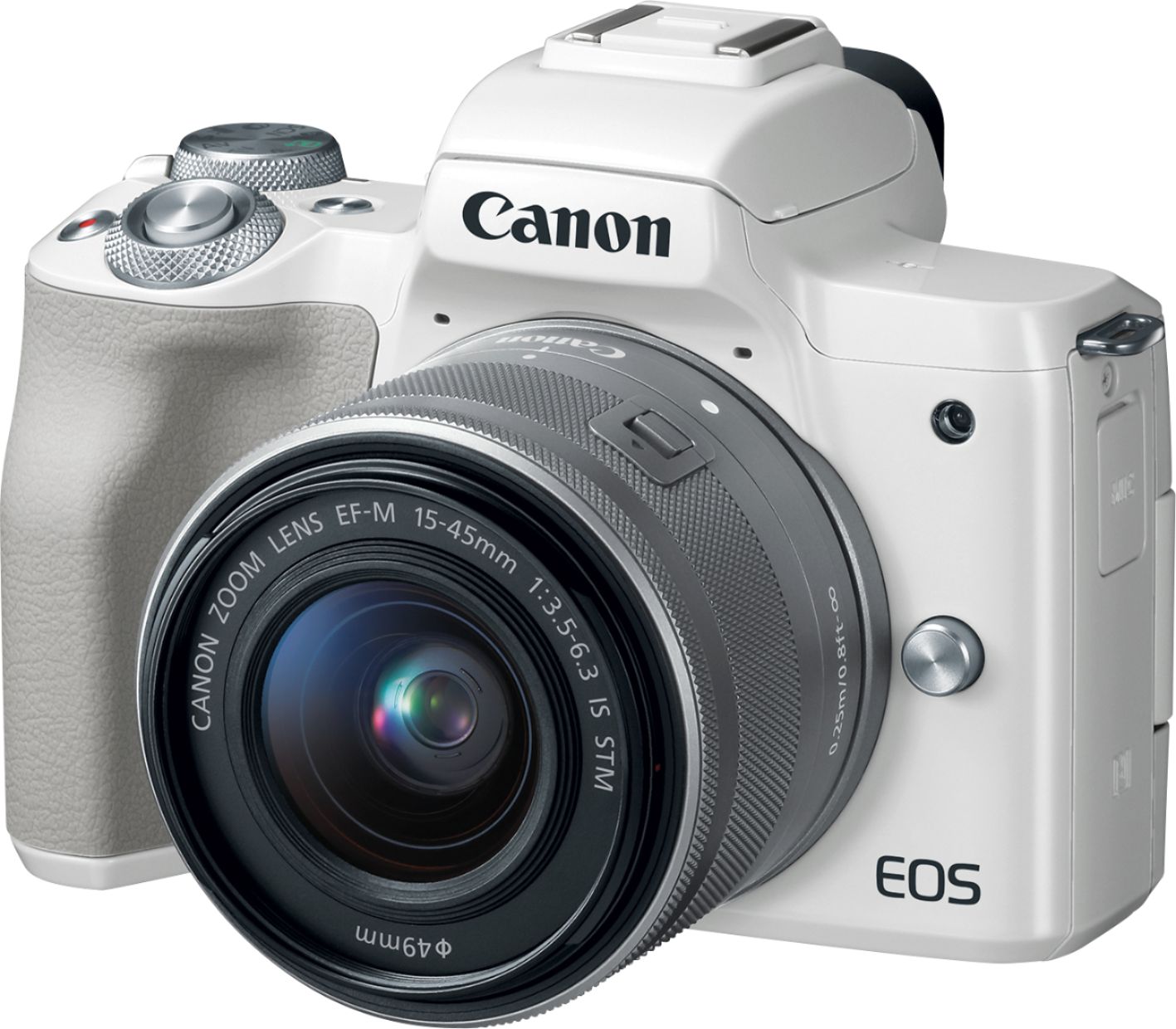 Canon M50 Mirrorless Camera EF-M 15-45mm f/3.5-6.3 IS STM Zoom Lens White 2681C011 - Best Buy