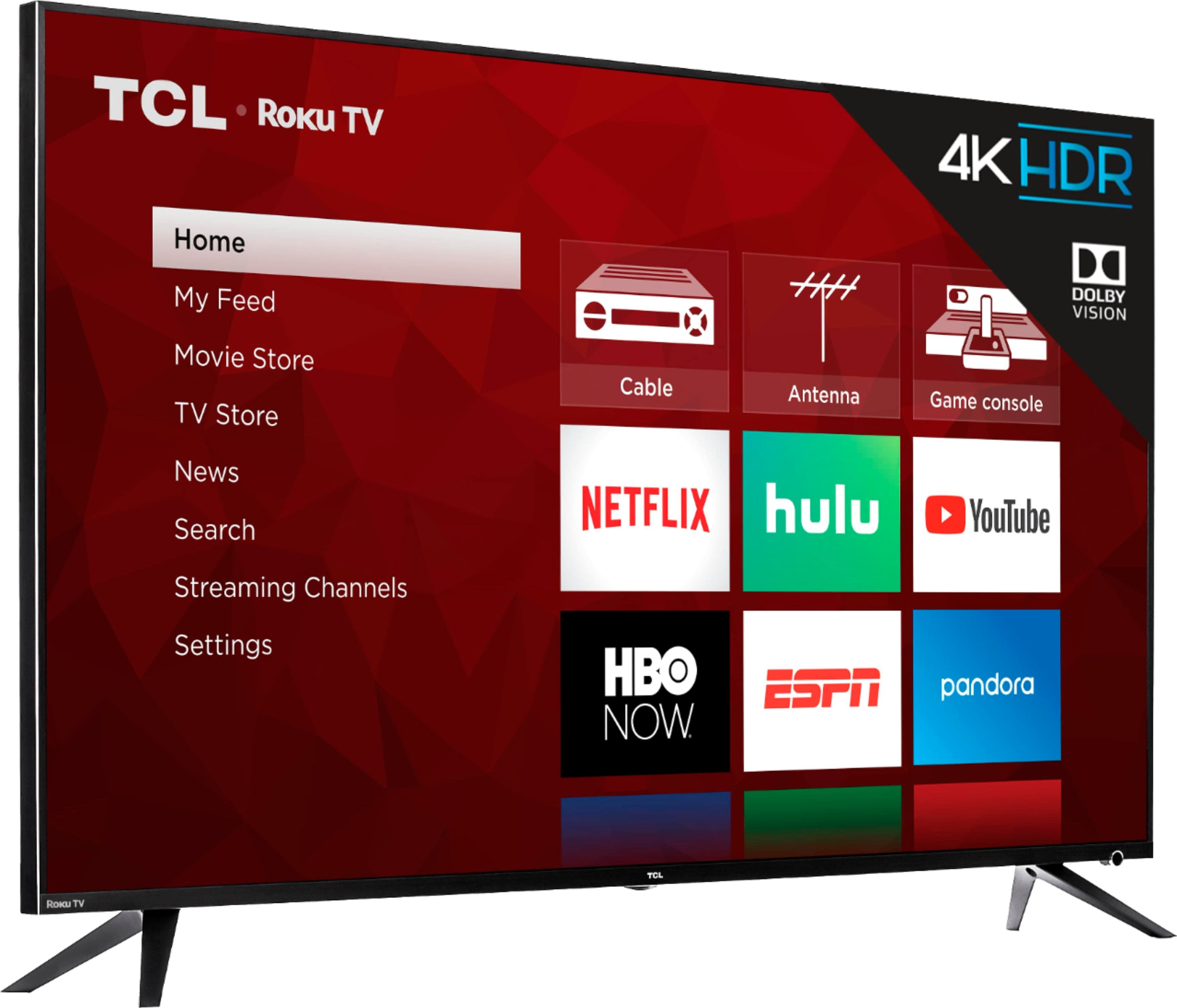 Angle. TCL - 65" Class 6 Series LED 4K UHD Smart Roku TV.