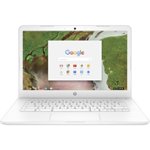 Front Zoom. 14" Chromebook - Intel Celeron - 4GB Memory - 16GB eMMC Flash Memory - HP Finish In Snow White With A Brushed Pattern.