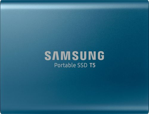 Samsung - Geek Squad Certified Refurbished T5 500GB External USB Type-C Portable Solid-State Drive - Alluring Blue was $109.99 now $74.99 (32.0% off)