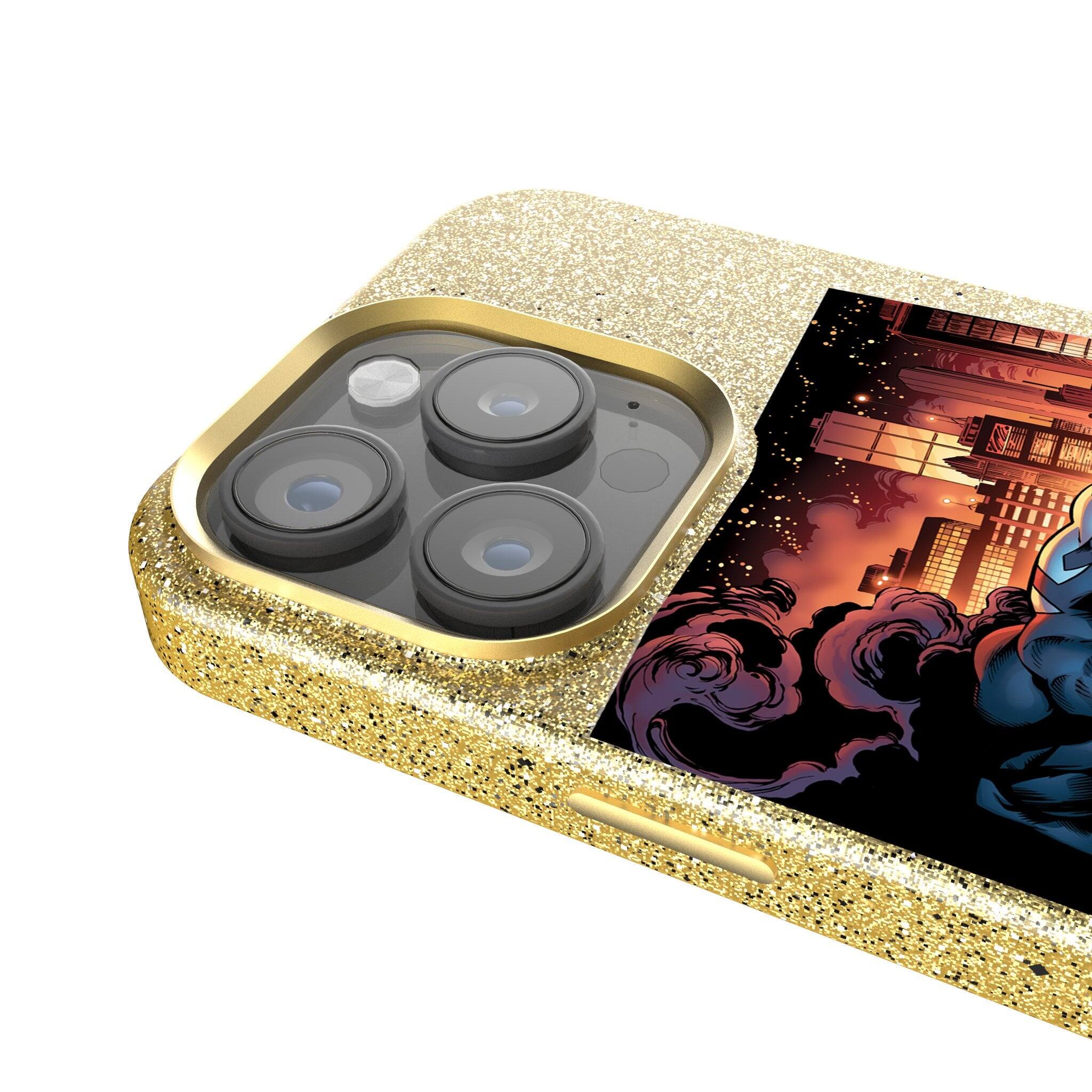 Back. Keyscaper - Marvel Cover Art Gold Bling Phone Case - Apple iPhone 16 Pro Max - Venom 1.